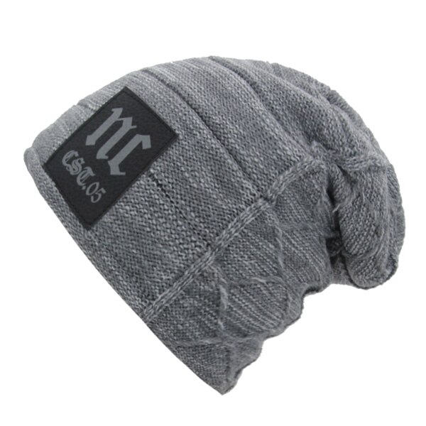 Men Women Beanie Hat Winter Wool Knitted Baggy Pull On Soft Caps