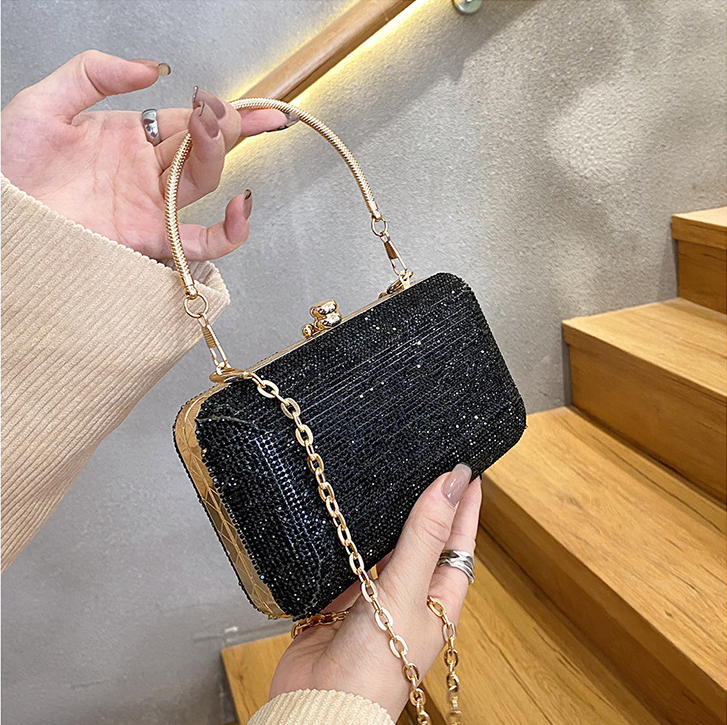 Ladies Satin Clutches Evening Bags Rhinestone