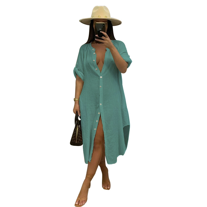 Summer Hoodie Sexy Bamboo Knot Lining Casual Beach Dress