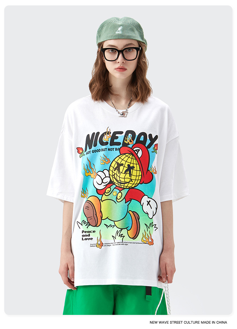 Summer Men Women Short Sleeve T-shirt Tee Pullover Tops Unisex Sweatshirt