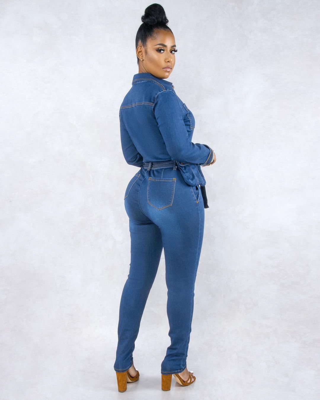 Fashion casual sexy denim Jumpsuit