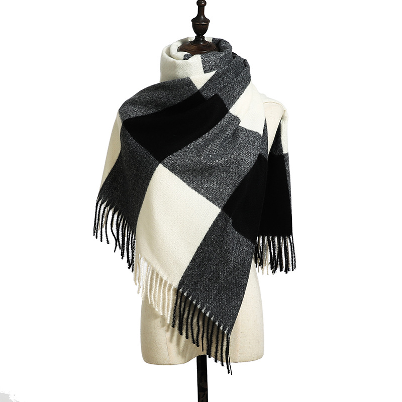Women Men Logo Scarf Wool Cashmere Scarves Shawl Blanket Wrap Knit