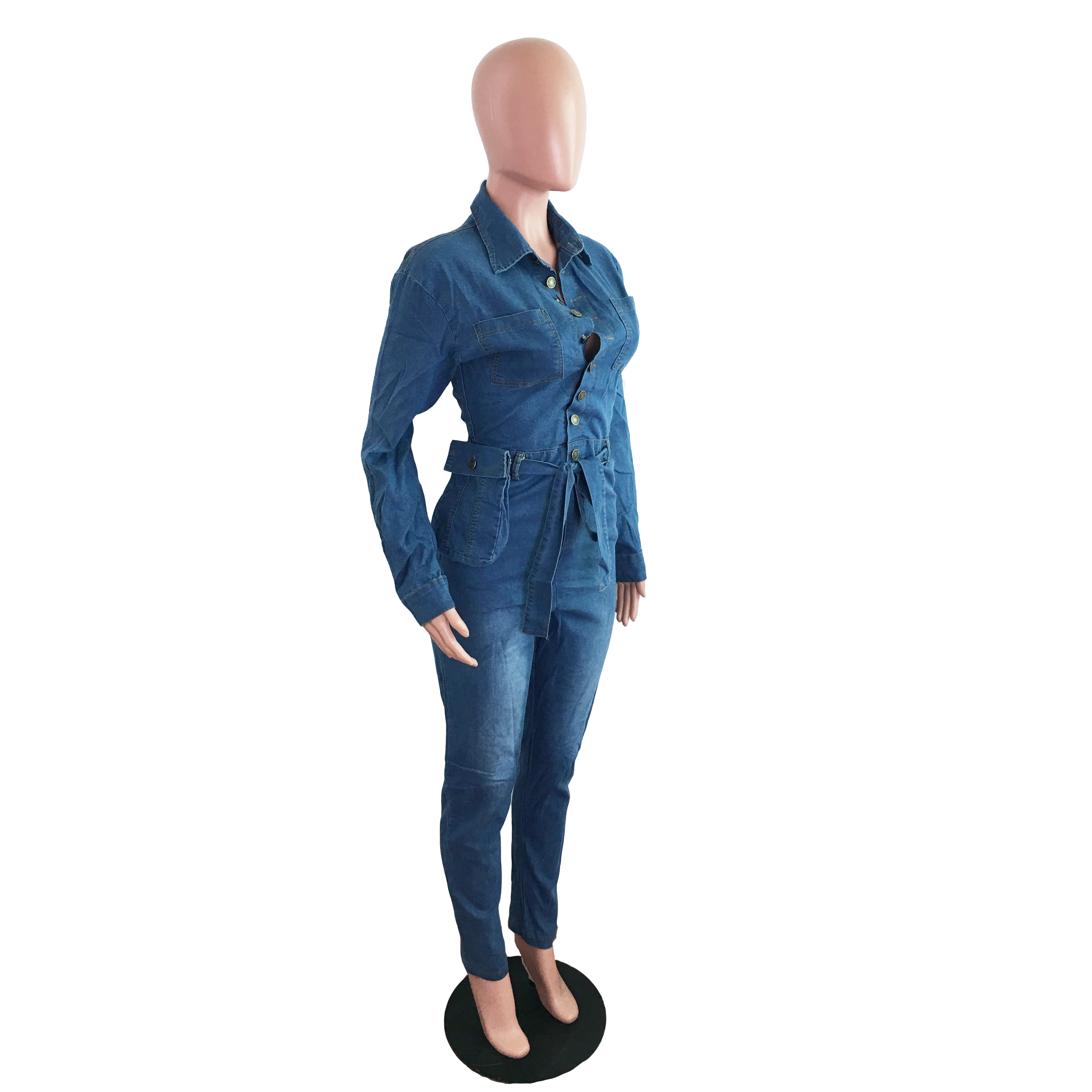 Fashion casual sexy denim Jumpsuit