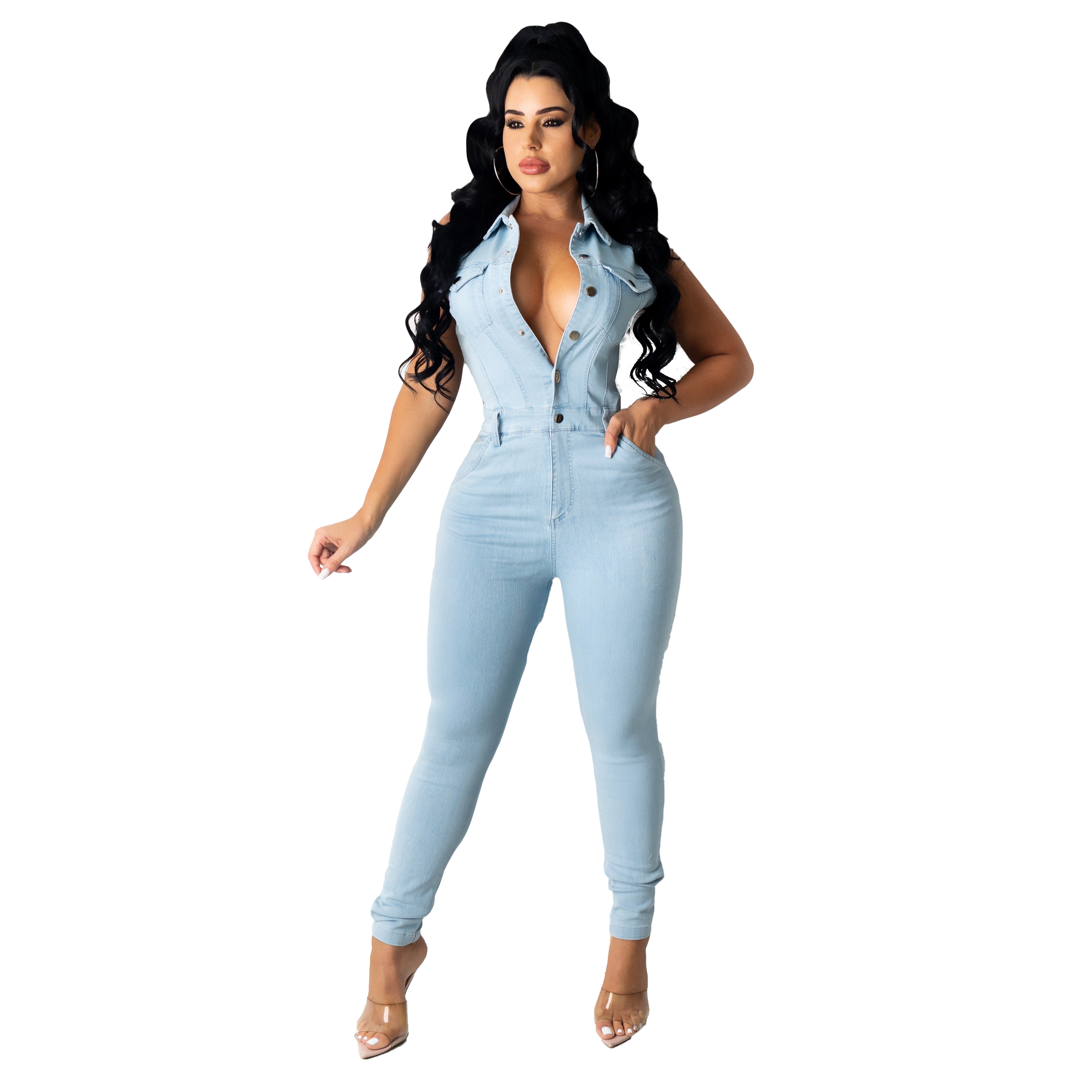 Fashionable slim sleeveless Jumpsuit