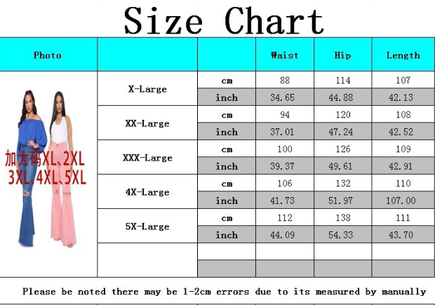 Fashion flared pants with knee holes