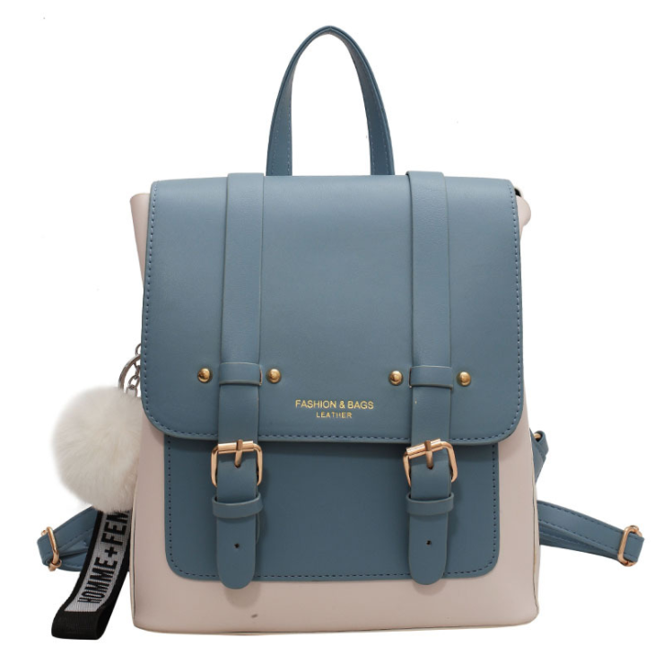 2021 European And American Fashion New Leather Solid Color Backpack