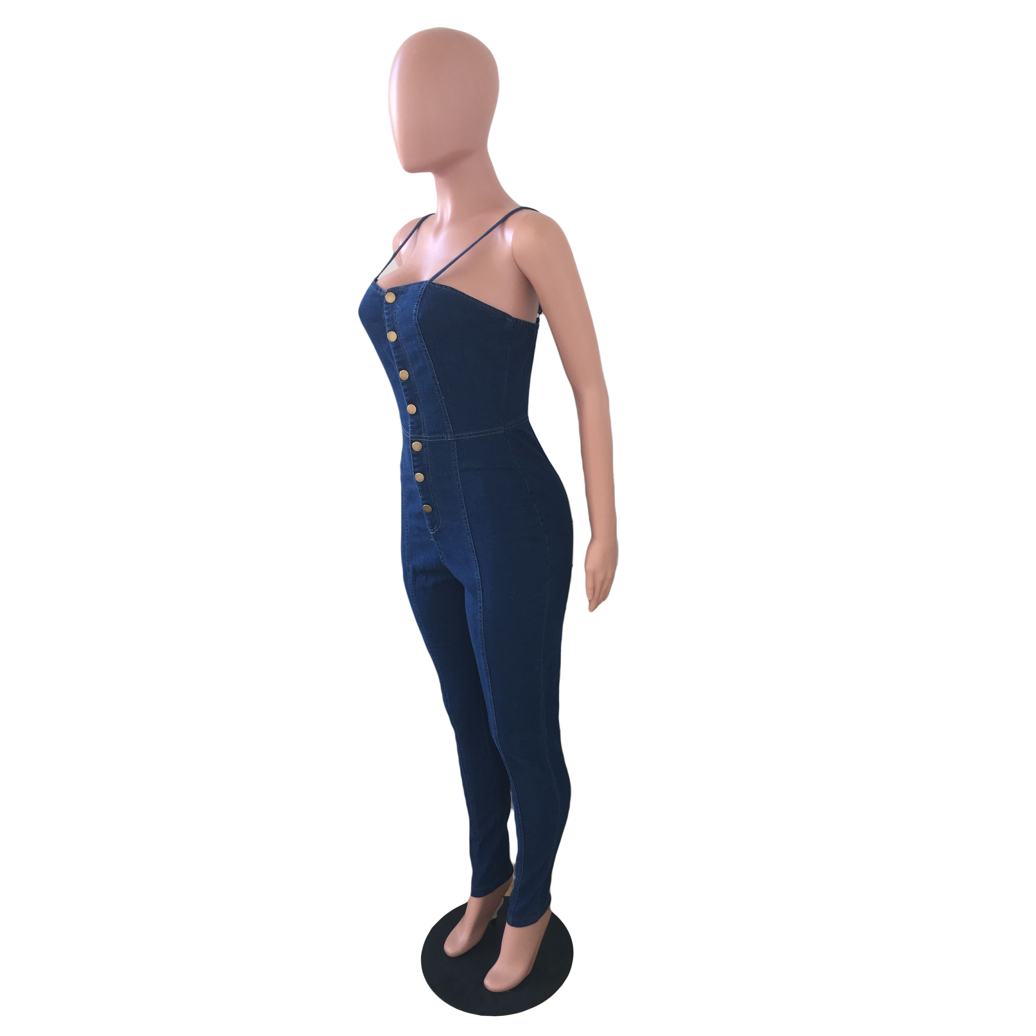 Fashion slim denim Jumpsuit