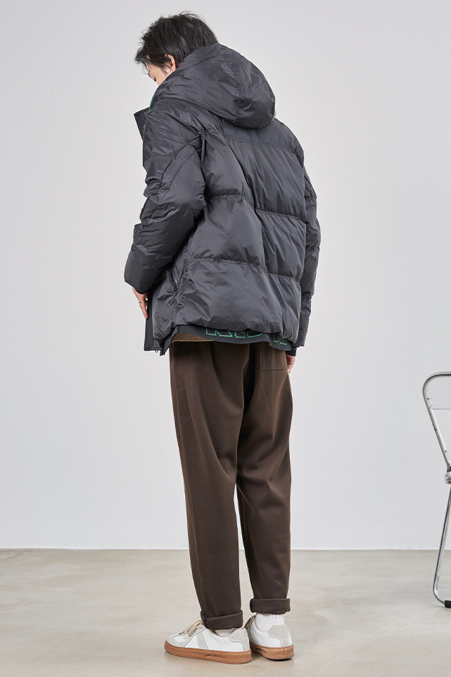 Women Men Down Jacket Hooded Coat Warm Winter Windproof Casual Parkas