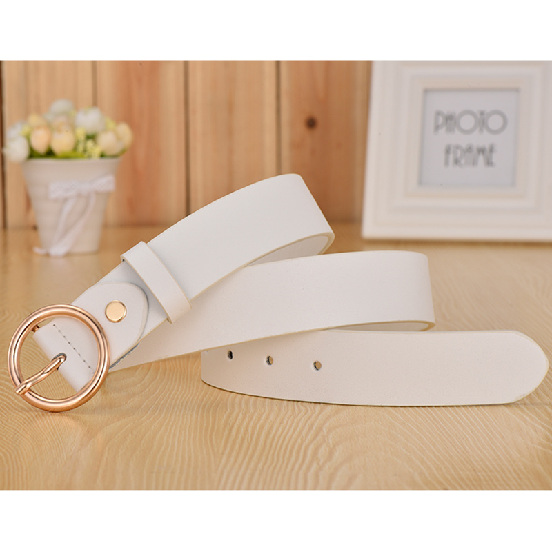 Women Men Belt 3.8 cm Cowhide Leather Buckle Belt Unisex