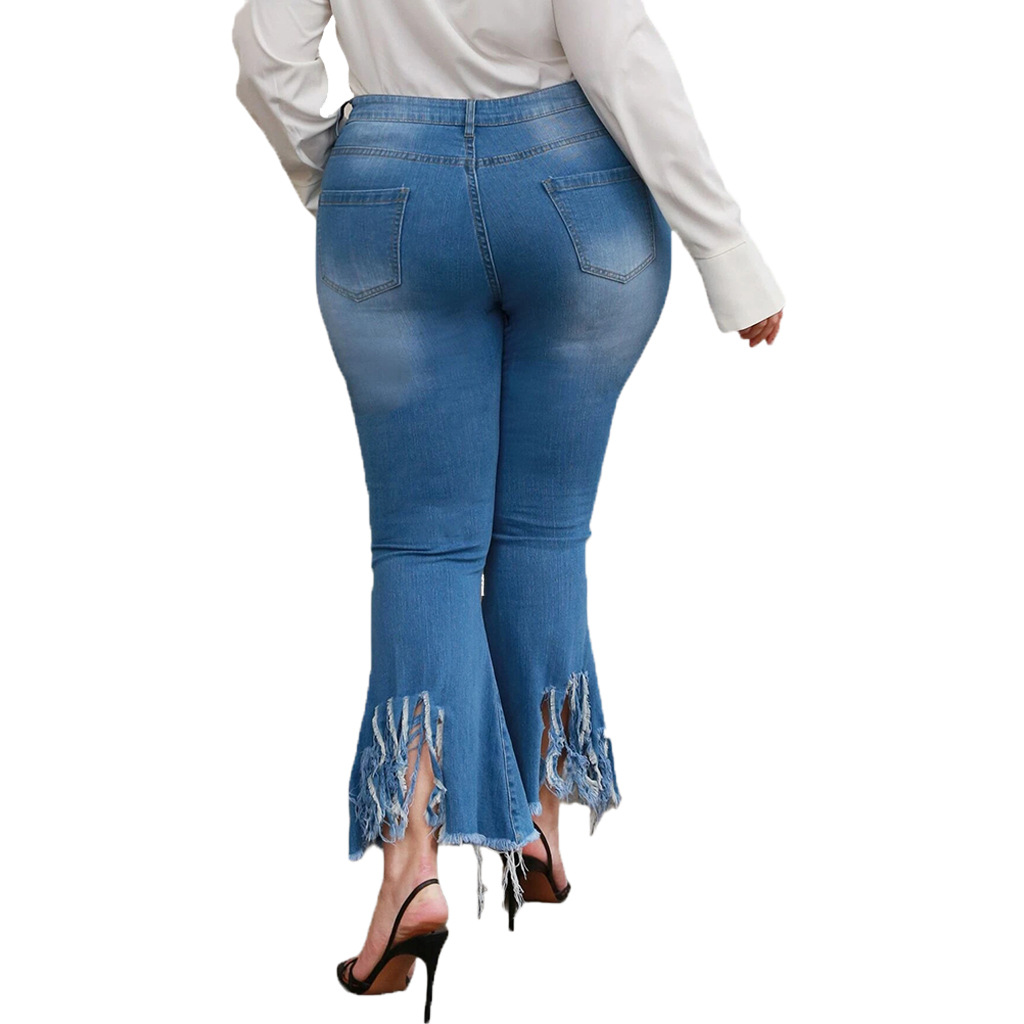 Fashion pierced stretch flared pants