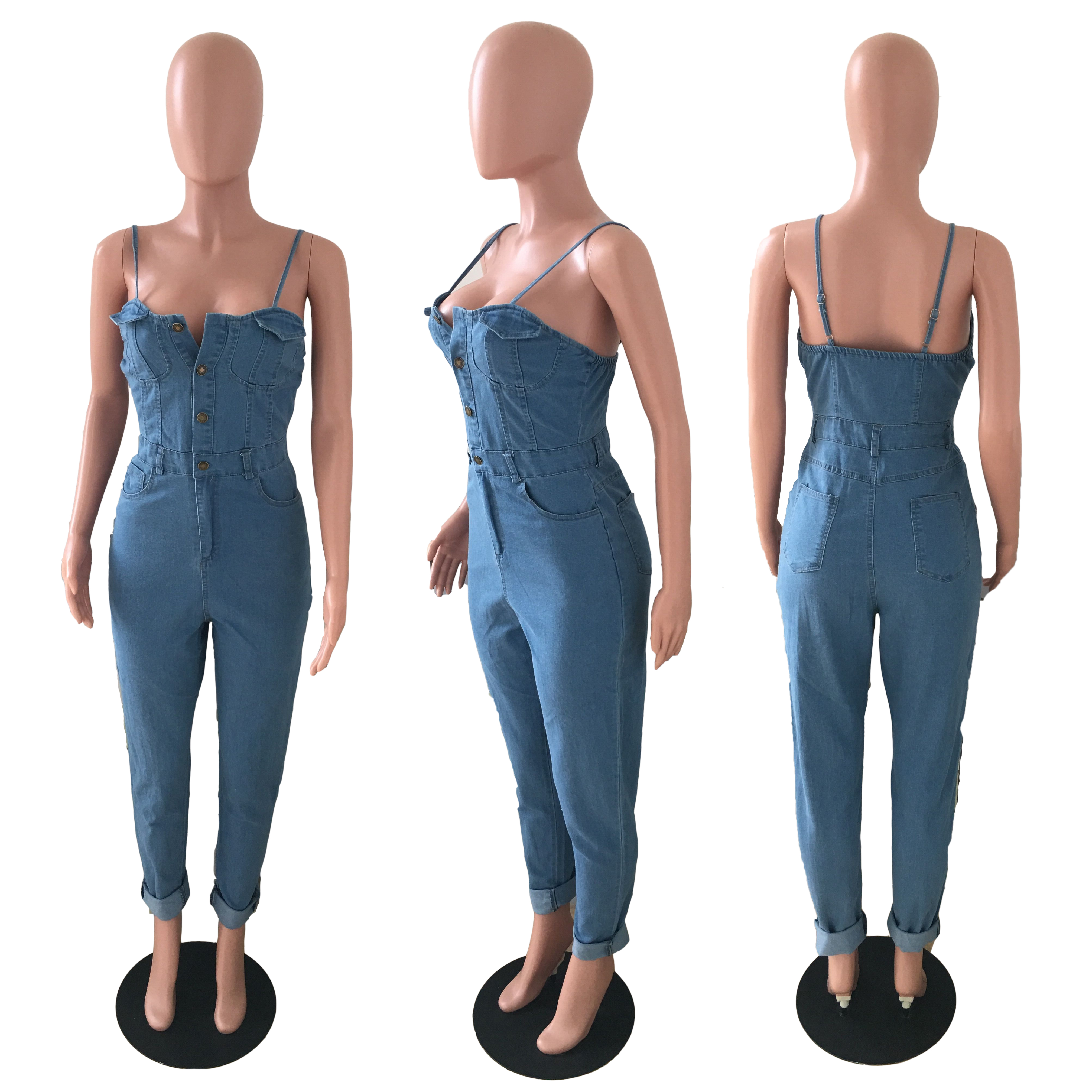 Fashion suspender jeans Jumpsuit