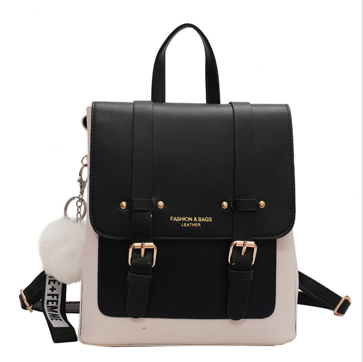 2021 European And American Fashion New Leather Solid Color Backpack