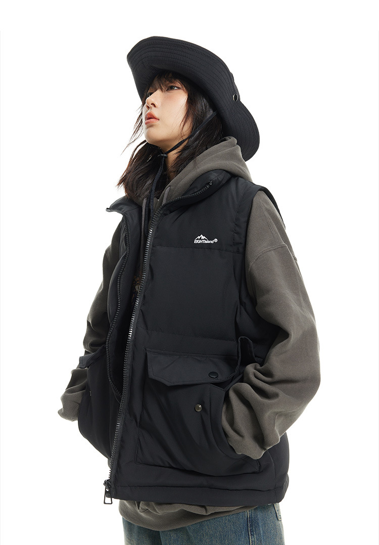 Women Men Down Vest Sleeveless Waistcoat Jacket Coat Winter Casual Parkas