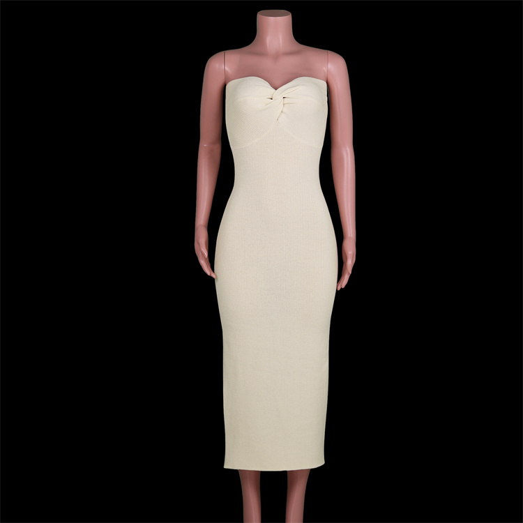 Casual Dress 2022 spring popular style knitted cross off shoulder fashion sexy woolen dress