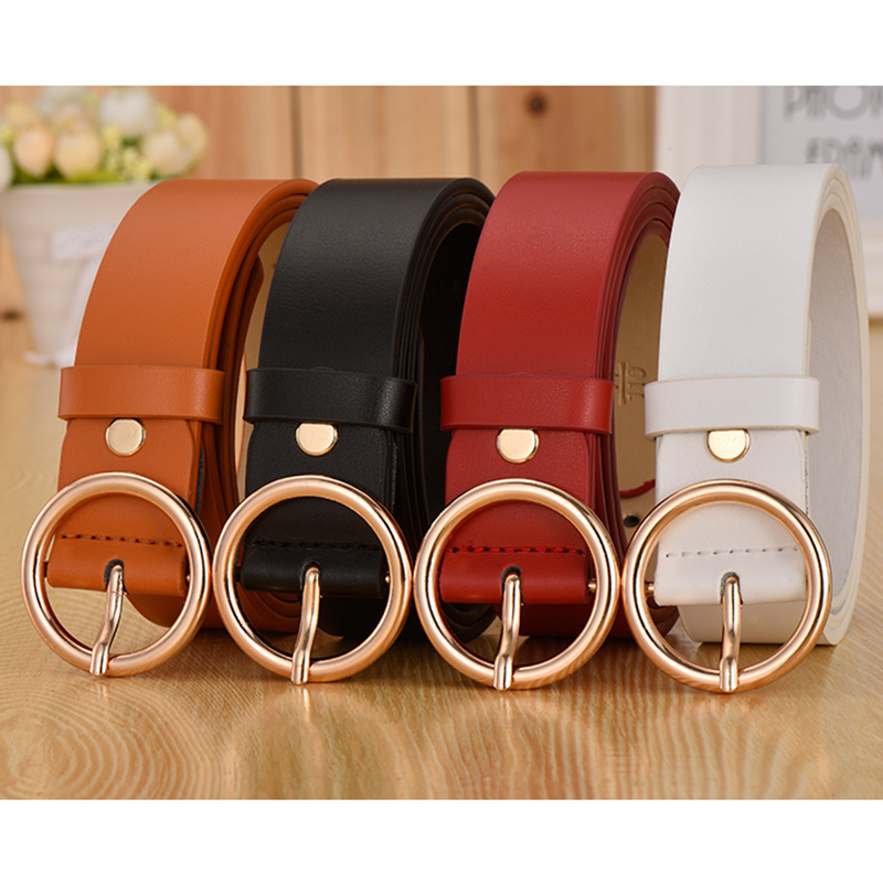 Women Men Belt 3.8 cm Cowhide Leather Buckle Belt Unisex
