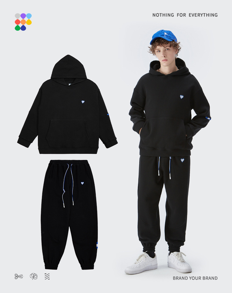 Women Men Two Piece Tracksuit Suit Hoodie Hooded Sweatshirt Pant Set Sweatwear