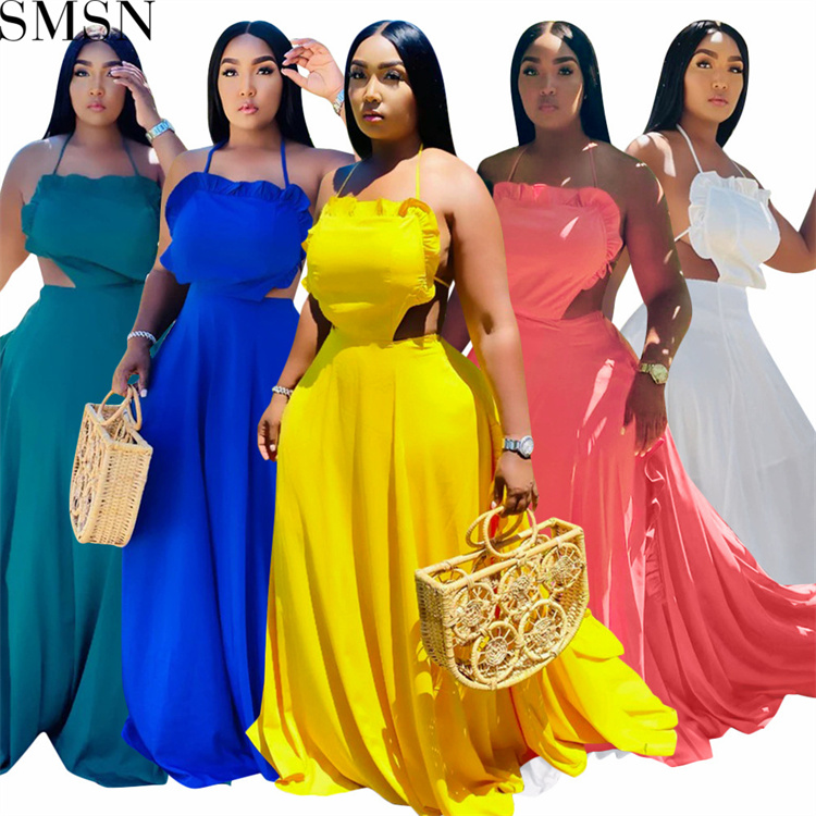 Plus Size Dress Sexy halter strap style dress patchwork dress