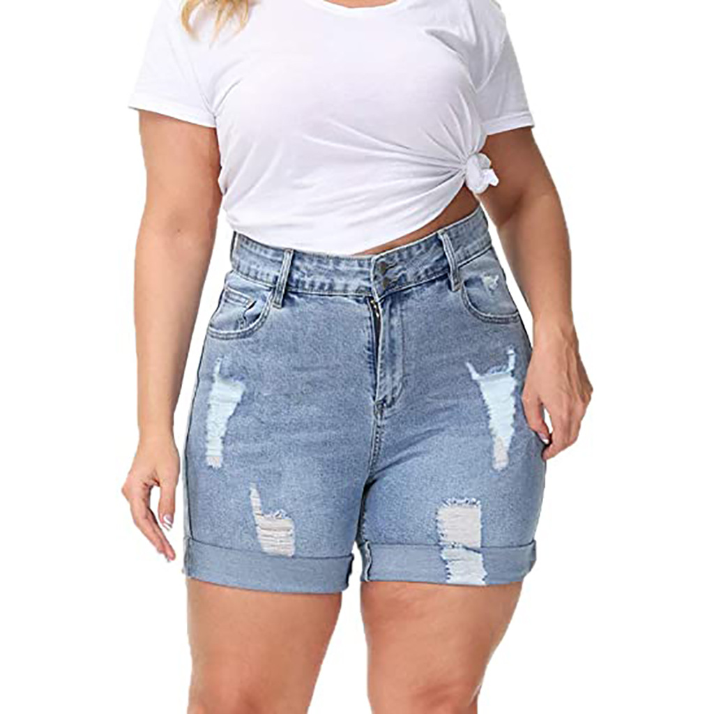 Fashion hand worn denim straight pants