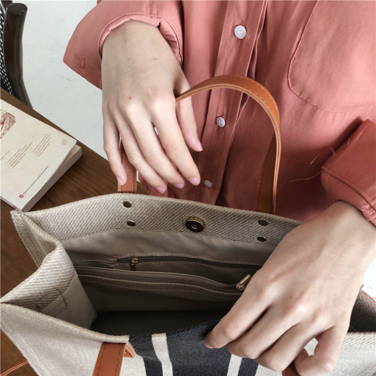 Large Capacity Canvas Women Shopping Shoulder Bags