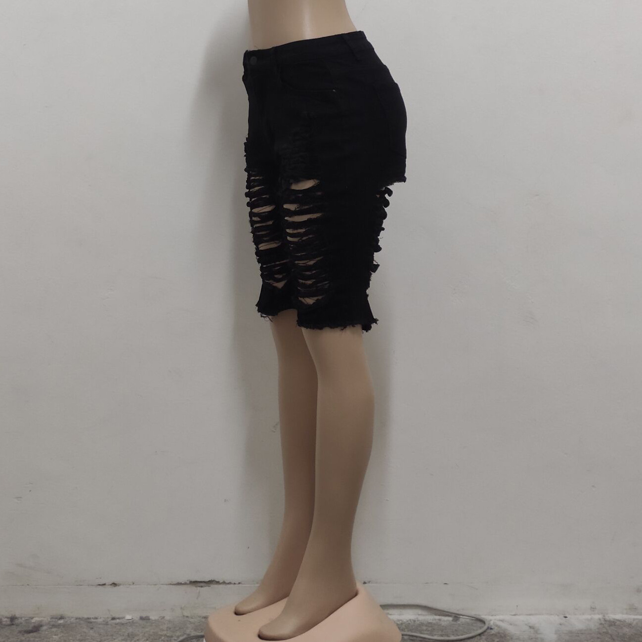 Fashion hand worn high waist jeans