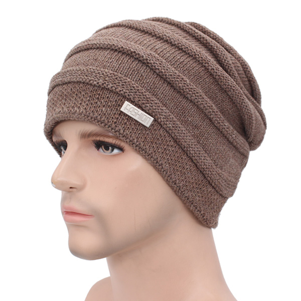 Men Women Beanie Hat Winter Wool Knitted Baggy Pull On Soft Caps