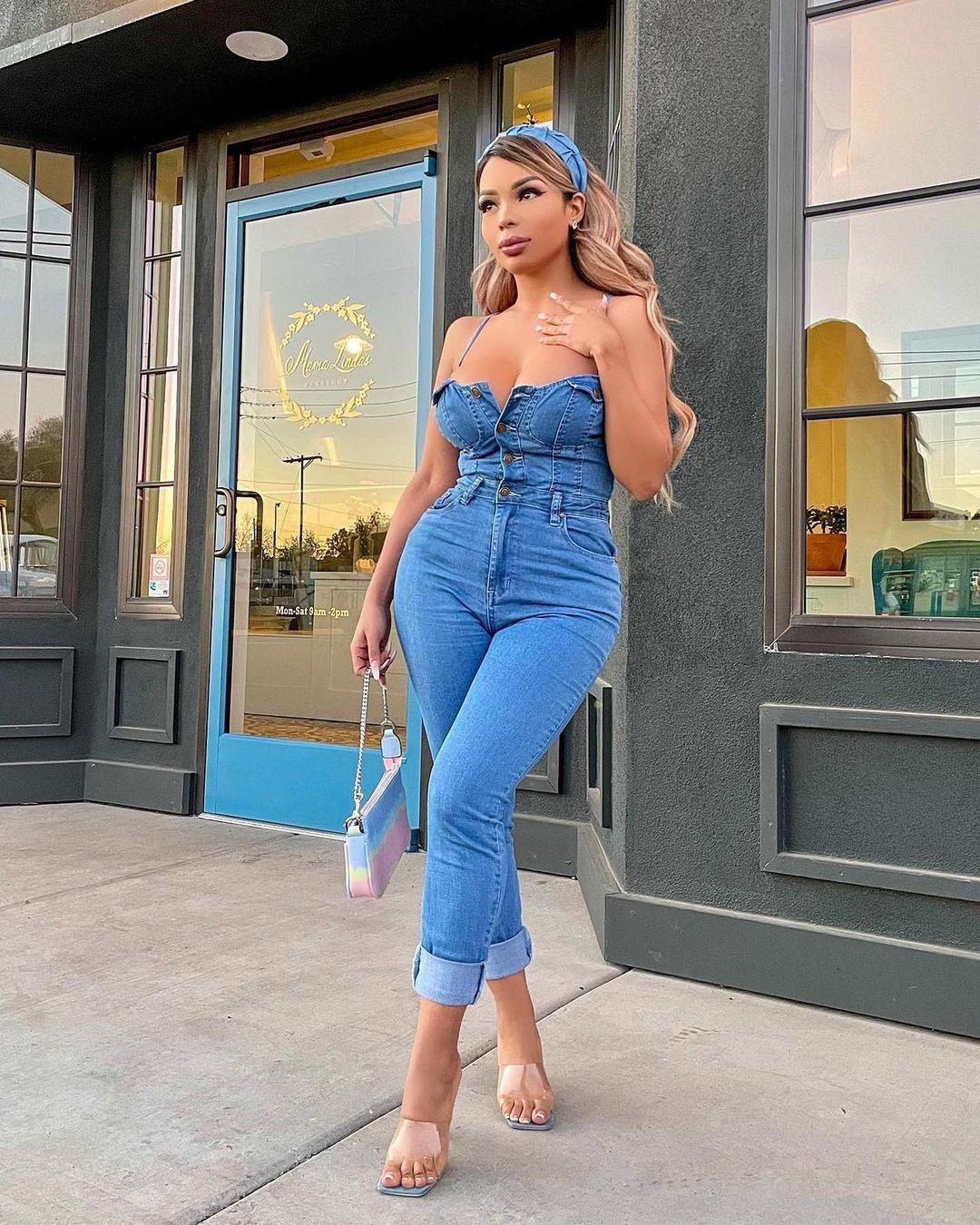 Fashion suspender jeans Jumpsuit