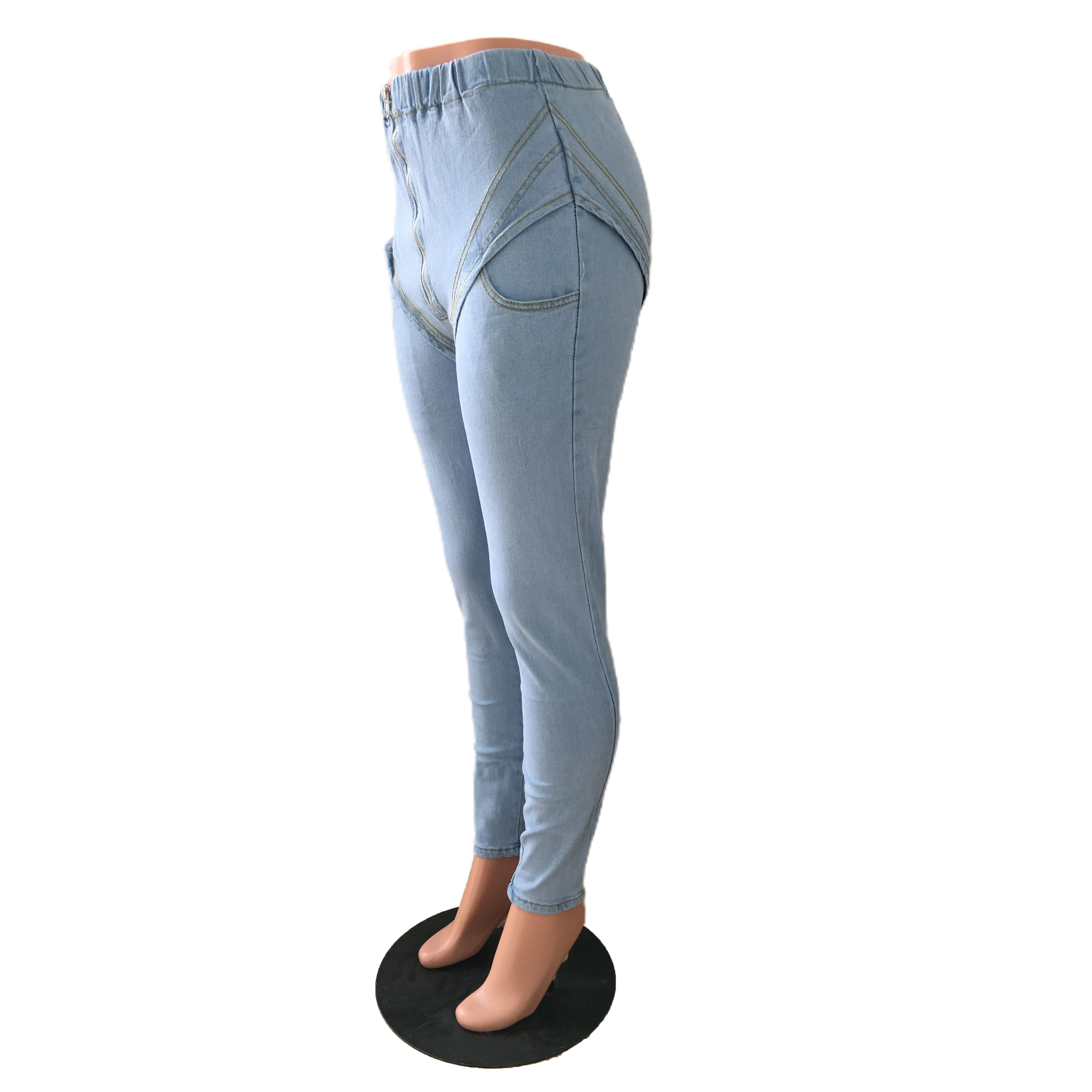 Sexy fashion elastic high waist jeans