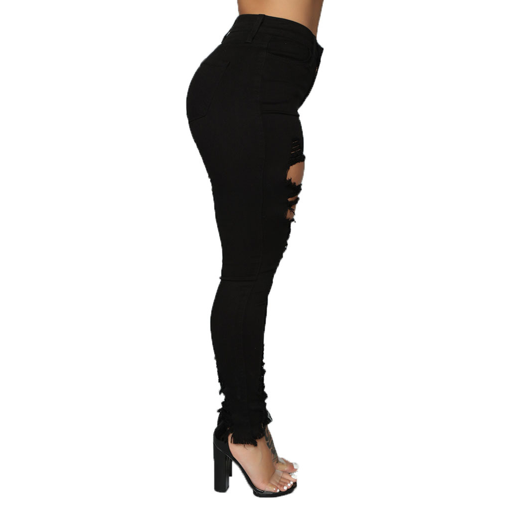 Sexy hole wash slim stretch jeans Leggings