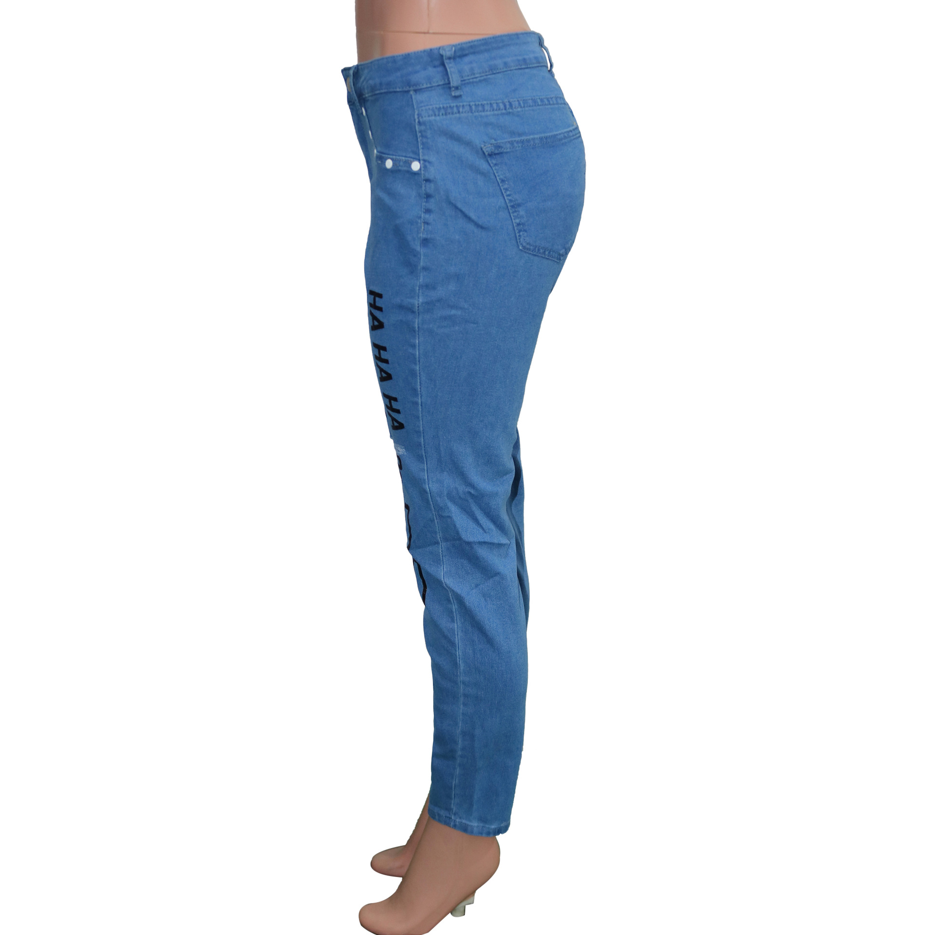 Fashion casual pierced solid jeans