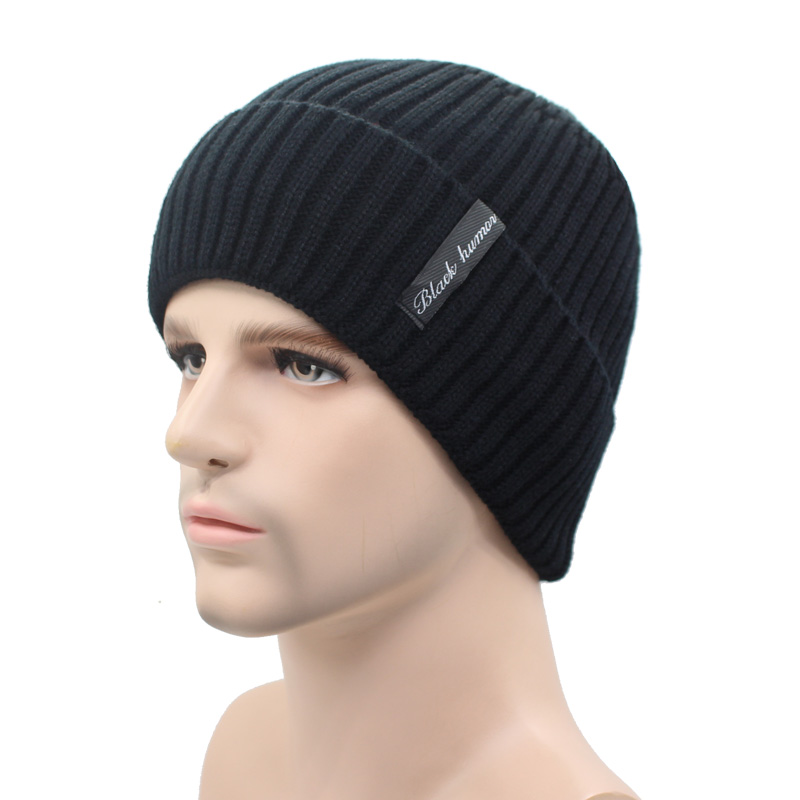 Men Women Beanie Hat Winter Wool Knitted Baggy Pull On Soft Caps