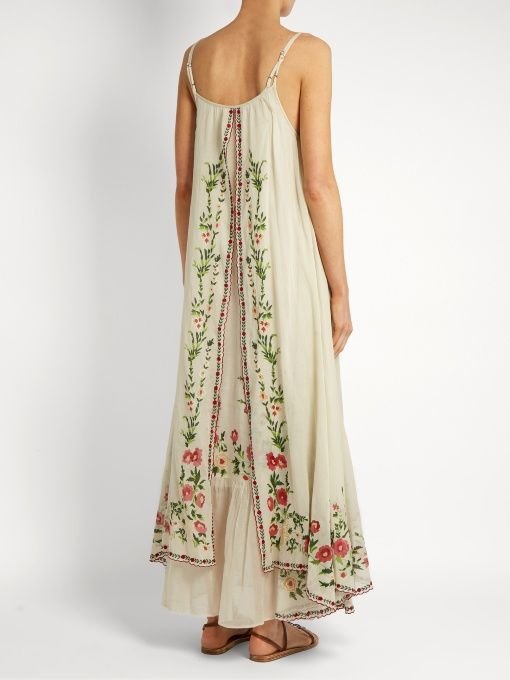 Suspended Bra Printed Large Hem Loose Long Dress