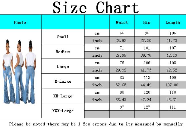 Sexy fashion tassel pierced elastic flared pants