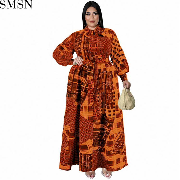 Plus Size Dress large size fall women clothing wholesale supply long sleeve collar dress