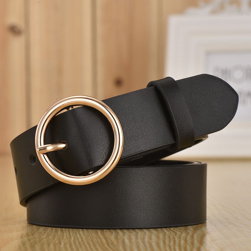 Women Men Belt 3.8 cm Cowhide Leather Buckle Belt Unisex