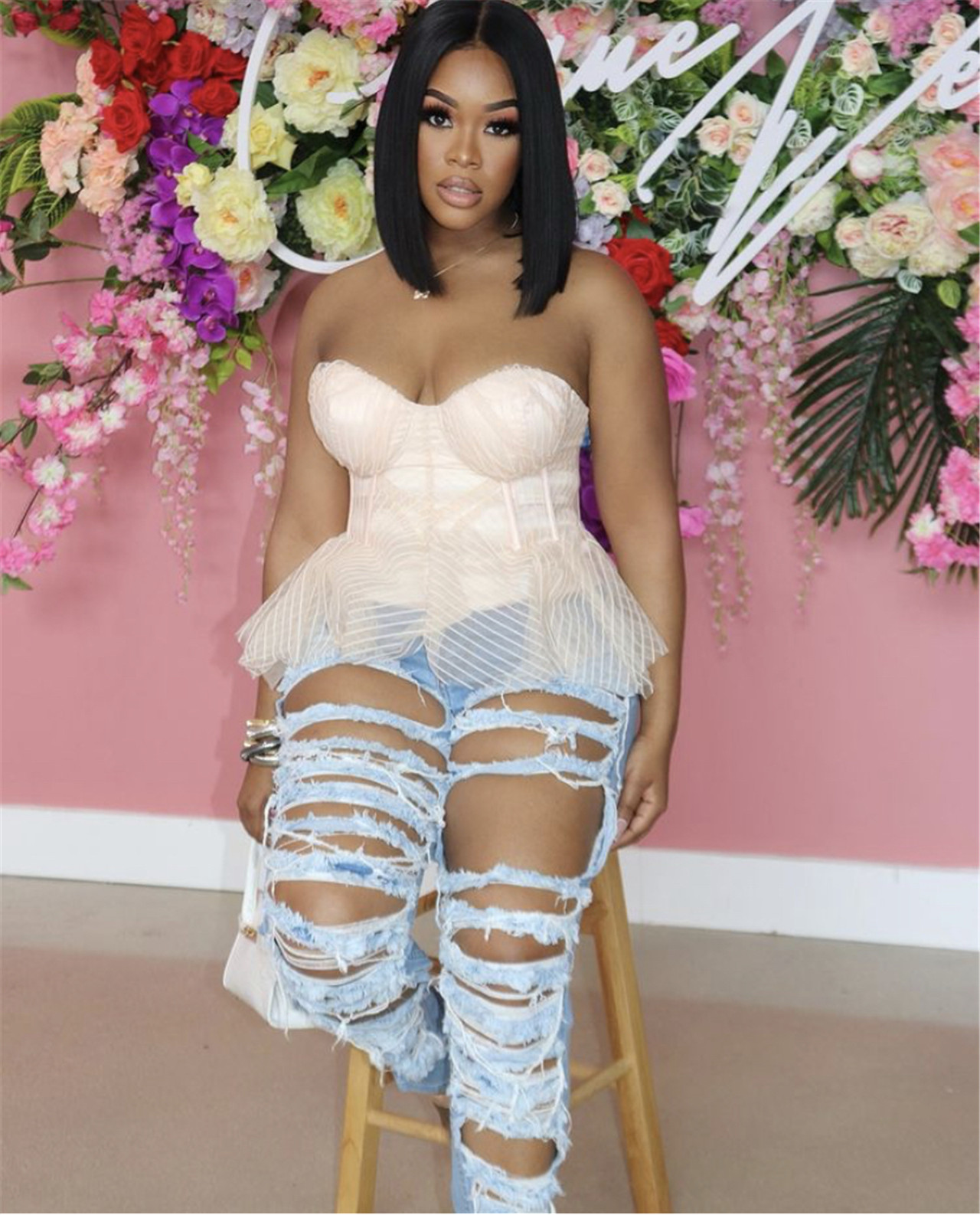 Wash and wear straight jeans