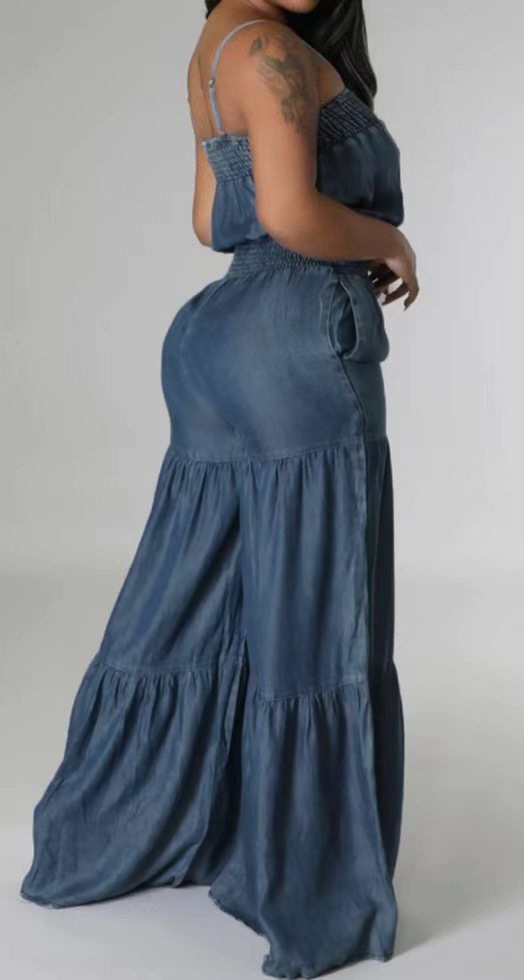 Fashion bra denim one-piece Bloomers