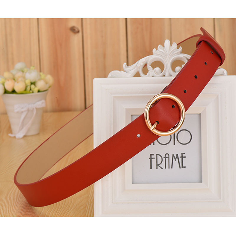 Women Men Belt 3.8 cm Cowhide Leather Buckle Belt Unisex