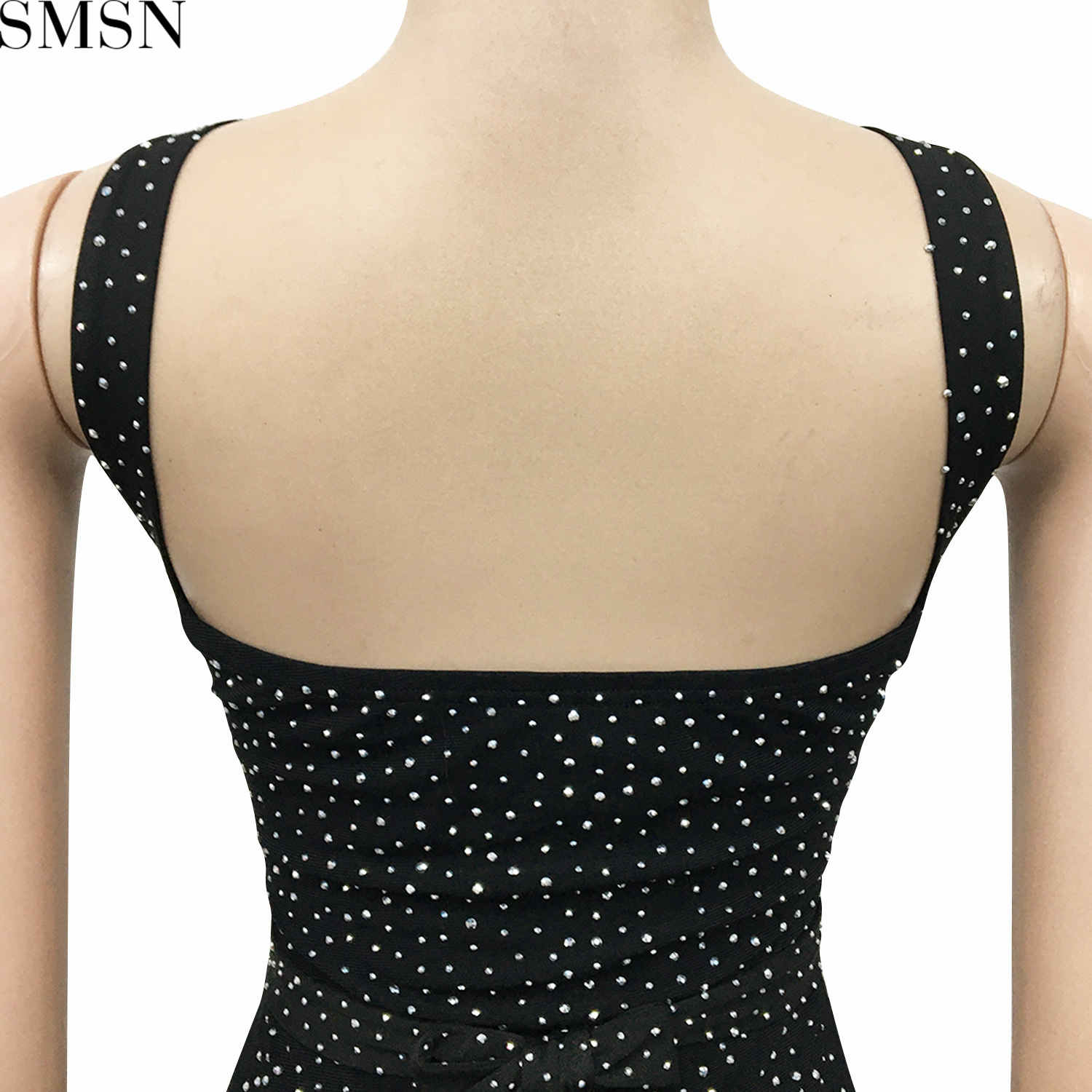 Plus Size Dress new fashion style nightclub mesh hot drilling sexy hollow-out camisole split maxi dress