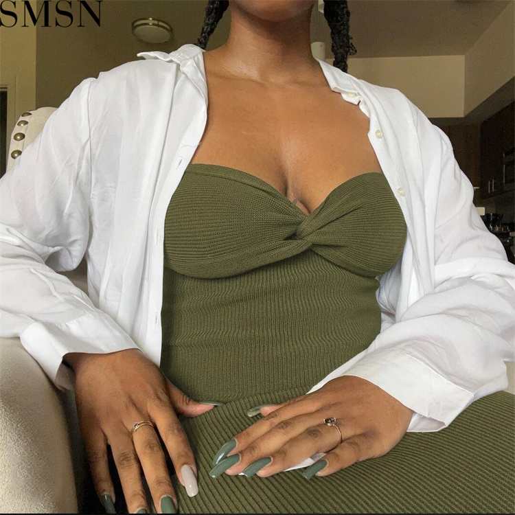 Casual Dress 2022 spring popular style knitted cross off shoulder fashion sexy woolen dress