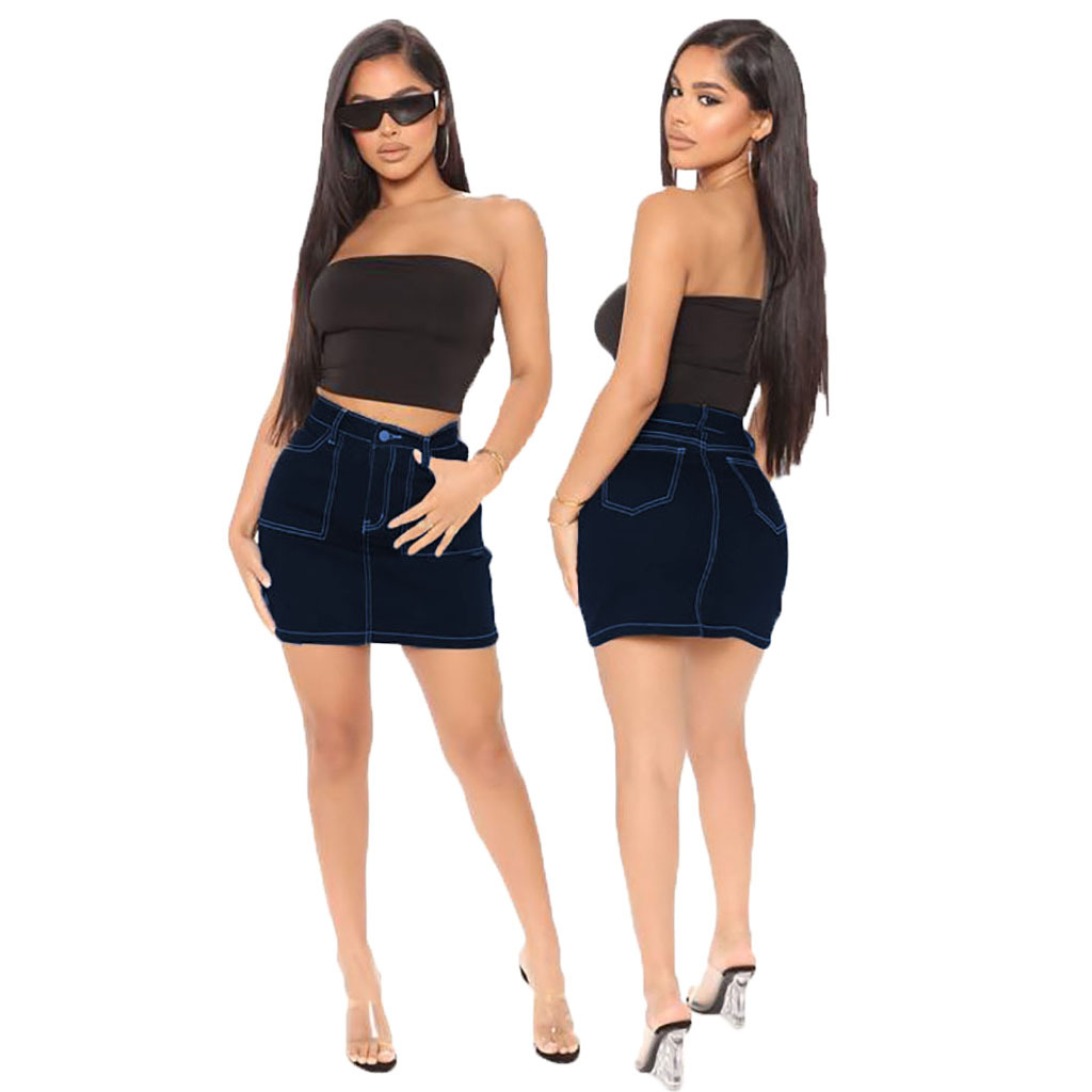 Fashion denim stretch skirt