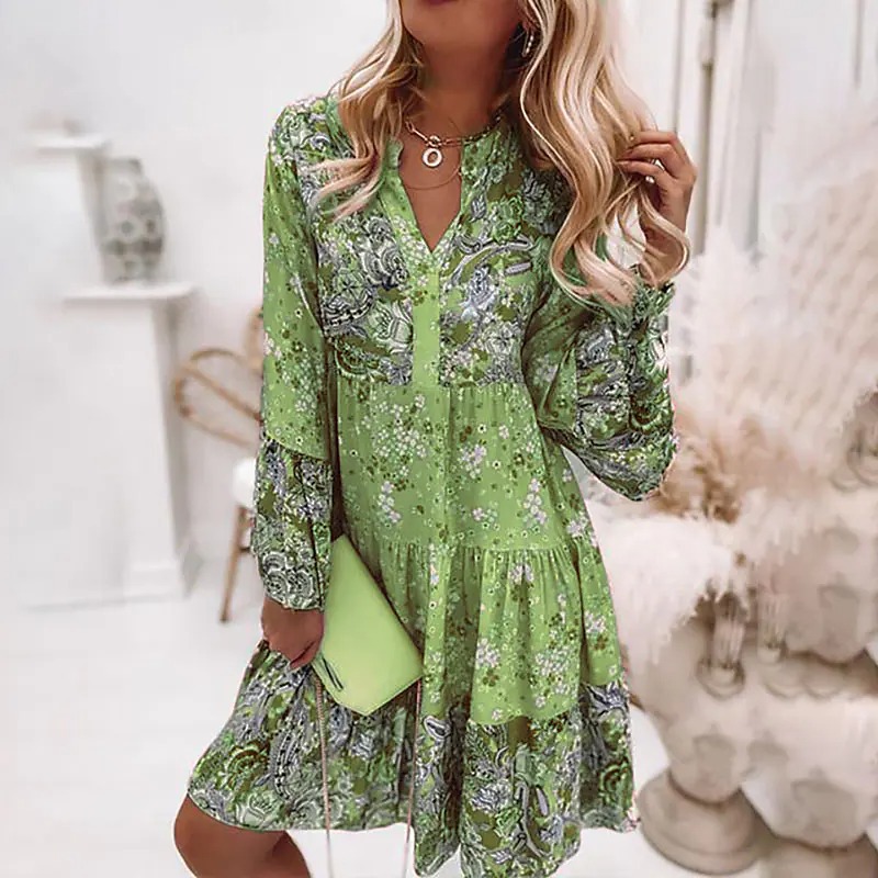 Summer women's floral patchwork skirts are hot layered mini dresses