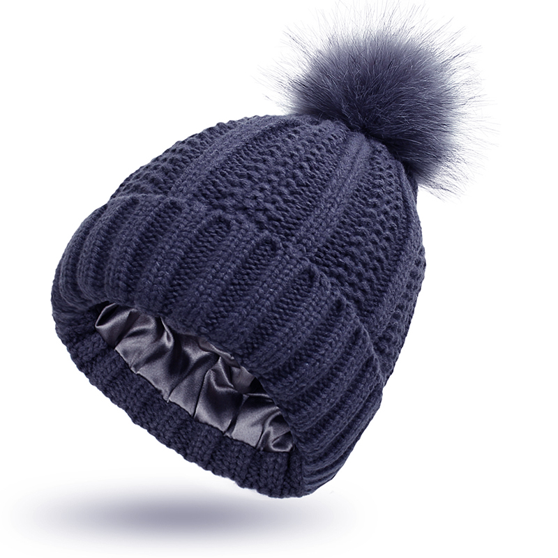 Men Women Beanie Hat Winter Wool Knitted Baggy Pull On Soft Caps