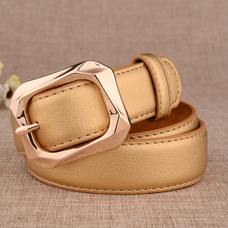 Women Men Belt 3.7 cm Cowhide Leather Buckle Belt Unisex Waistband Waist Strap