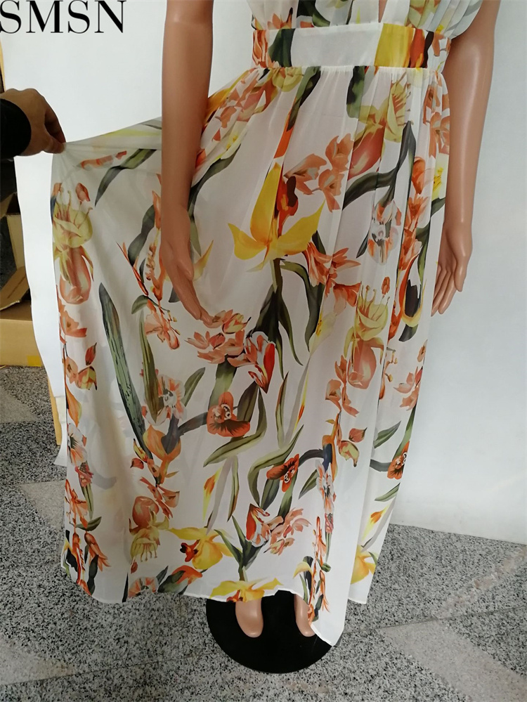 Plus Size Dress Amazon Ebay popular European and American deep V neck backless chiffon dress