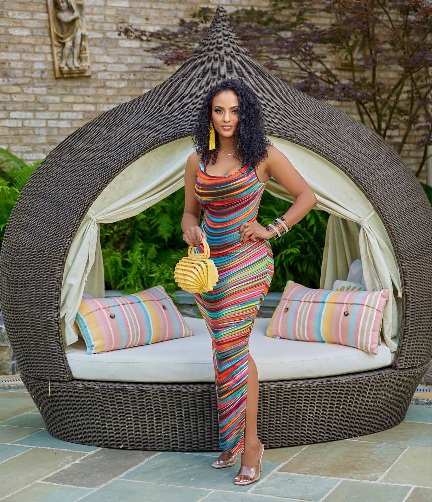 New Sleeveless Colorful Printed Split Dress