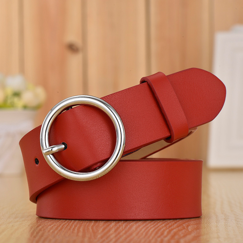 Women Men Belt 3.8 cm Cowhide Leather Buckle Belt Unisex