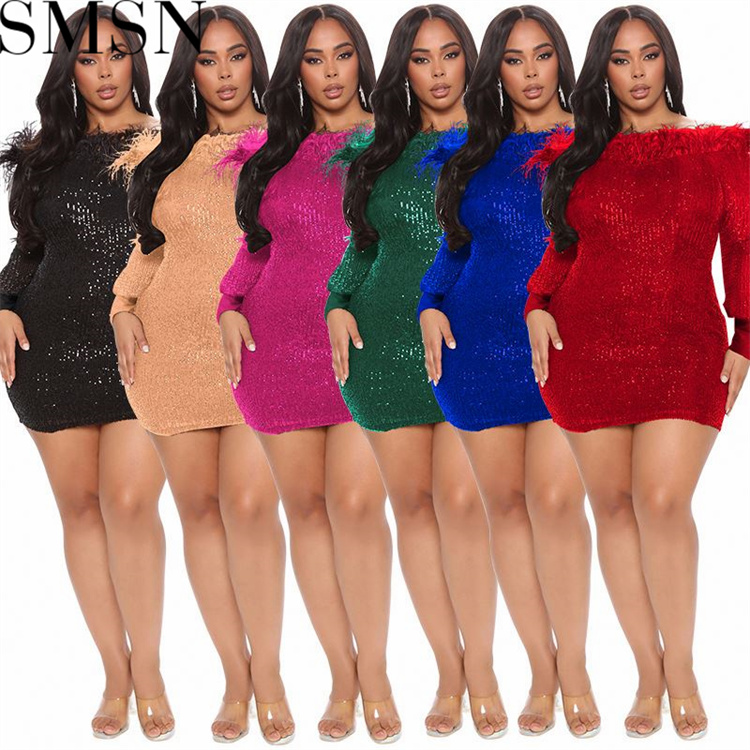 Plus Size Dress European and American plus size women clothes autumn new long sleeve special piece dress