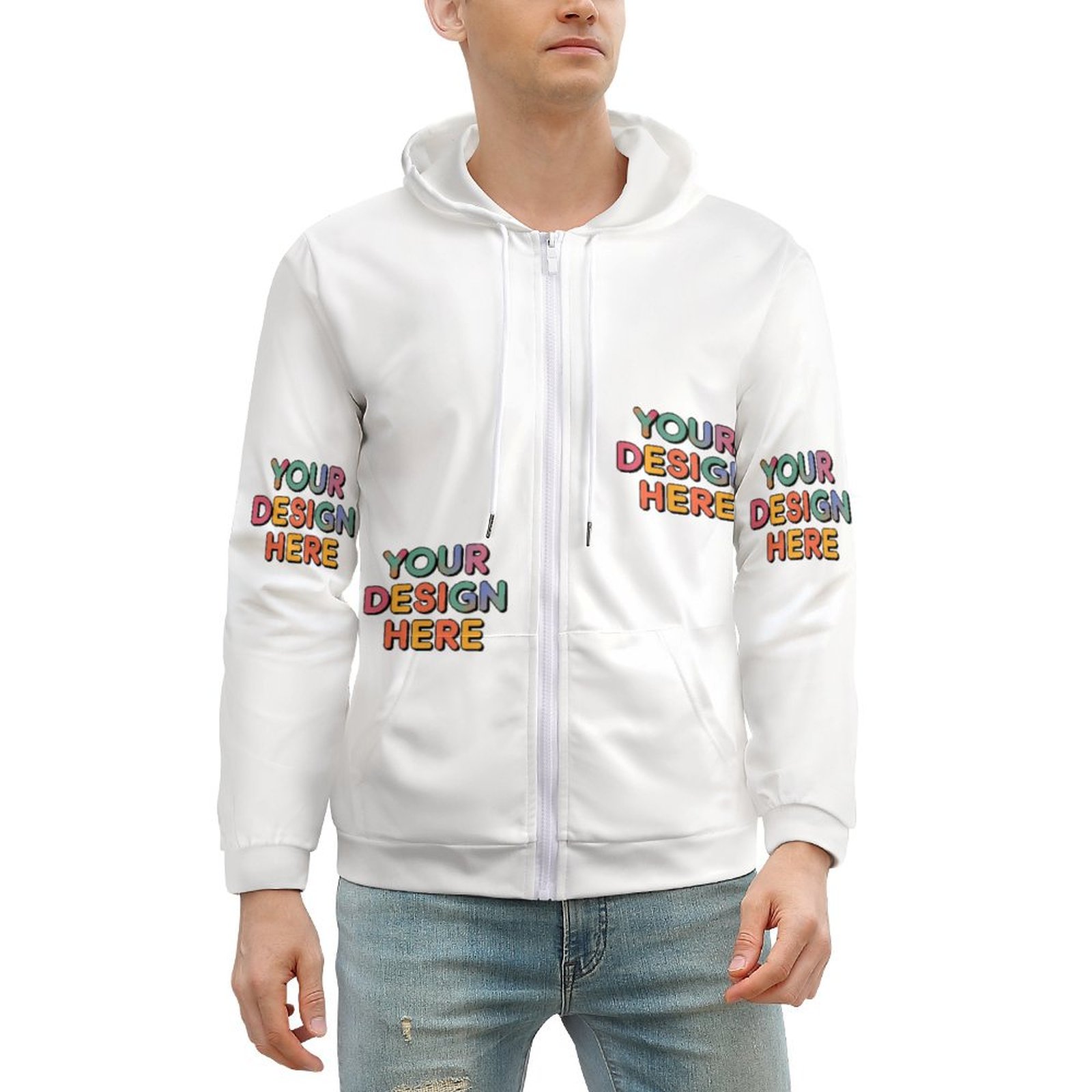 Customized Men’s Full Print Zip Hooded Hoodie