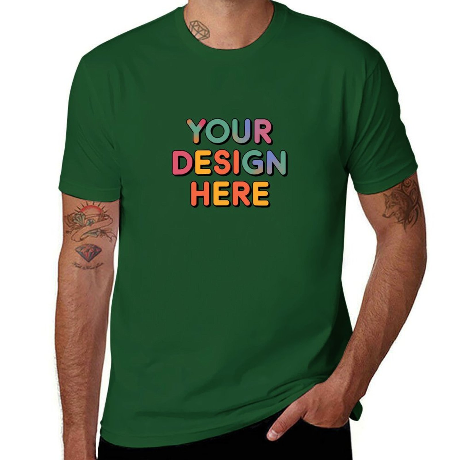 Personalized Custom Men’s Durable Cotton T-Shirt with Reinforced Neck