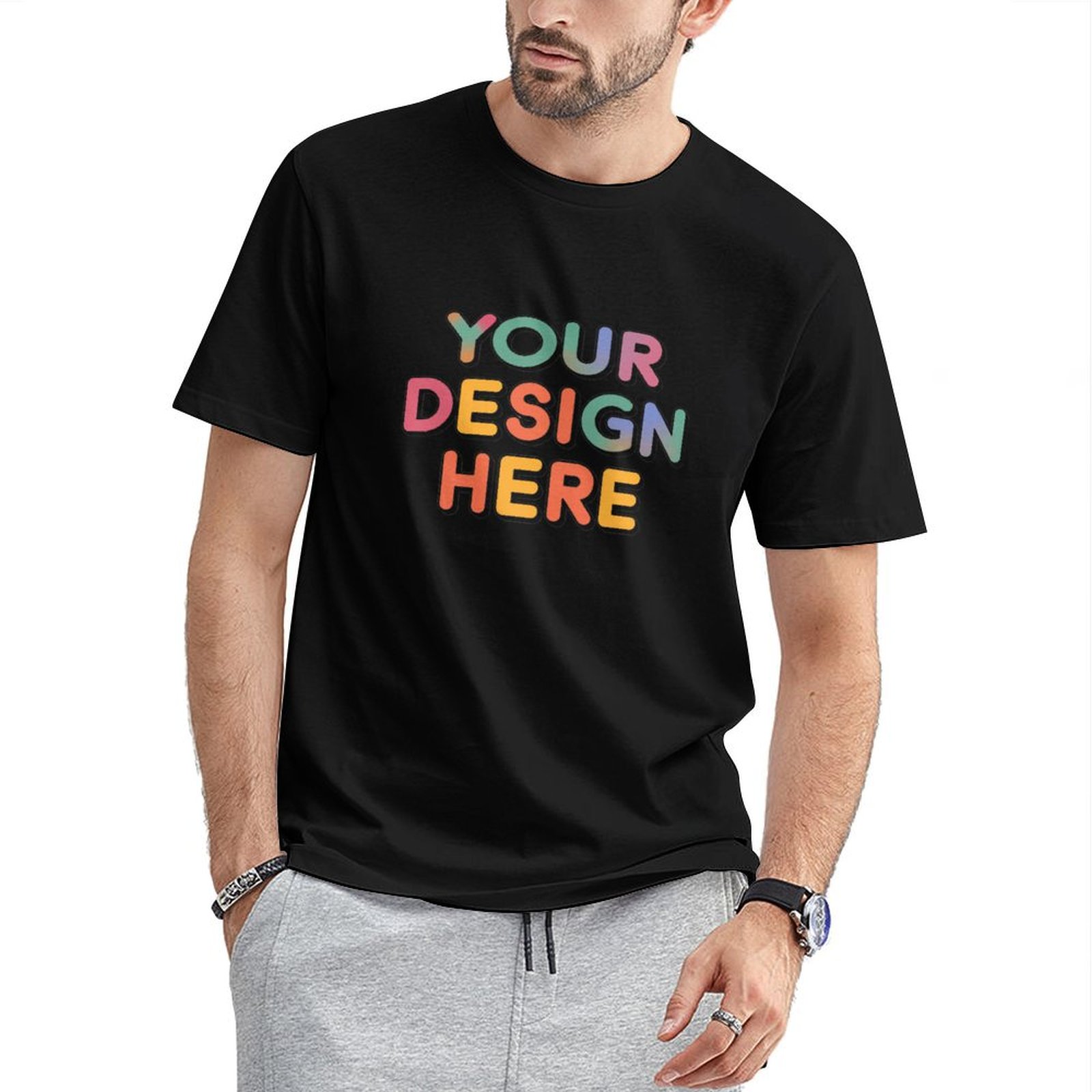 Customized Men’s Premium Stretch Cotton T-Shirt for Everyday Use